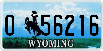 WY license plate 056216