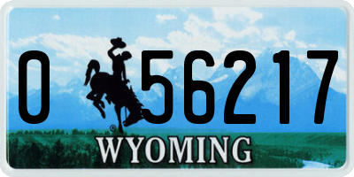 WY license plate 056217