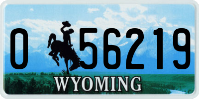 WY license plate 056219