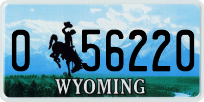 WY license plate 056220