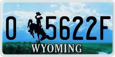 WY license plate 05622F