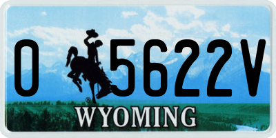 WY license plate 05622V