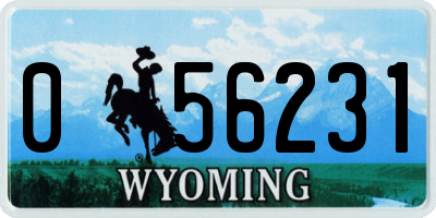 WY license plate 056231