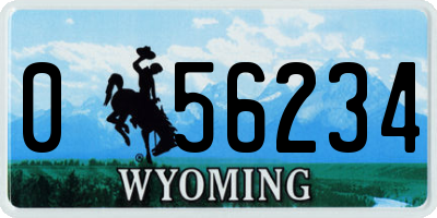 WY license plate 056234