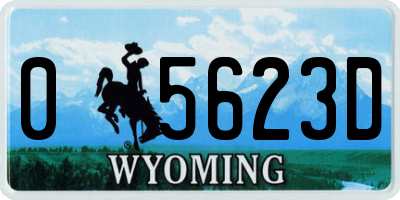 WY license plate 05623D