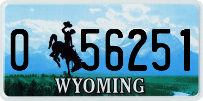 WY license plate 056251