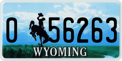 WY license plate 056263