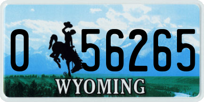 WY license plate 056265