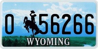 WY license plate 056266