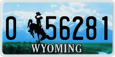WY license plate 056281