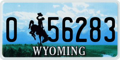 WY license plate 056283