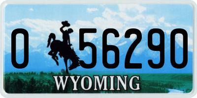 WY license plate 056290