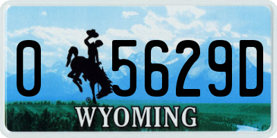 WY license plate 05629D
