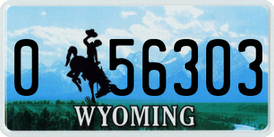WY license plate 056303