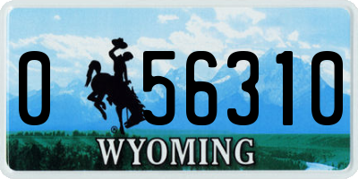 WY license plate 056310
