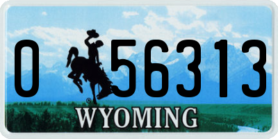 WY license plate 056313