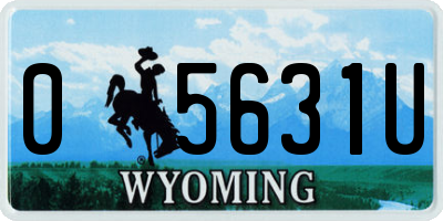 WY license plate 05631U