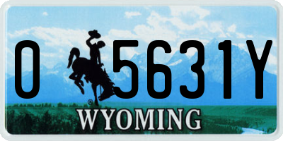 WY license plate 05631Y