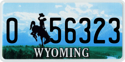 WY license plate 056323