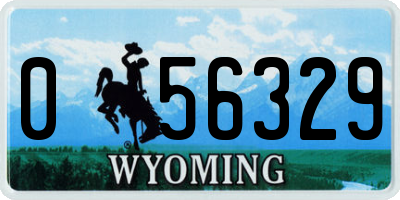 WY license plate 056329