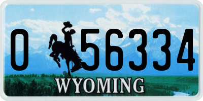 WY license plate 056334