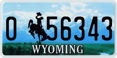 WY license plate 056343