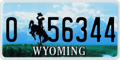 WY license plate 056344