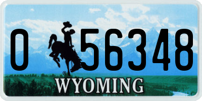 WY license plate 056348