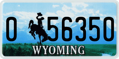 WY license plate 056350