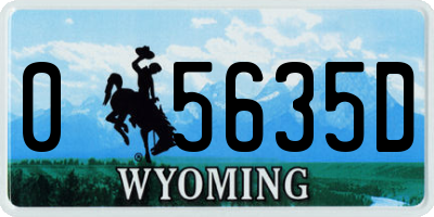 WY license plate 05635D
