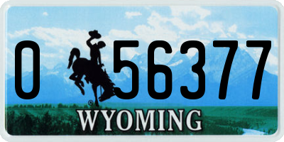 WY license plate 056377