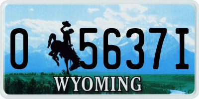 WY license plate 05637I