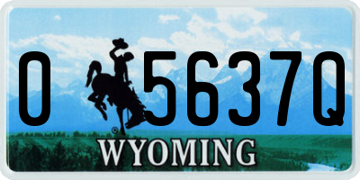 WY license plate 05637Q