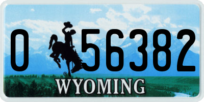 WY license plate 056382