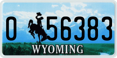 WY license plate 056383
