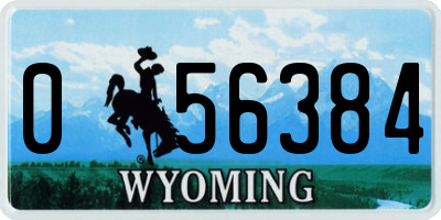 WY license plate 056384