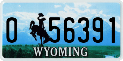 WY license plate 056391