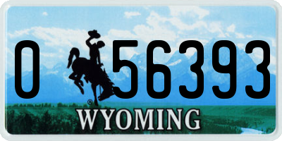WY license plate 056393