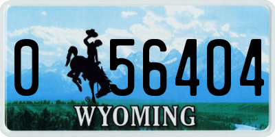 WY license plate 056404