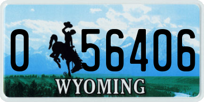 WY license plate 056406