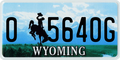 WY license plate 05640G
