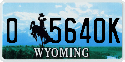 WY license plate 05640K