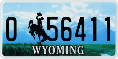 WY license plate 056411
