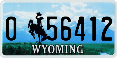 WY license plate 056412
