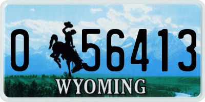 WY license plate 056413