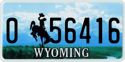 WY license plate 056416