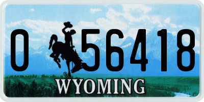 WY license plate 056418
