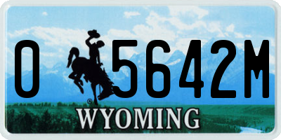 WY license plate 05642M