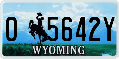WY license plate 05642Y
