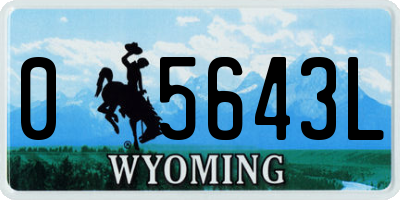 WY license plate 05643L
